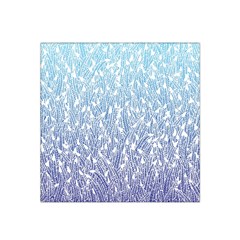 Blue Ombre Feather Pattern, White,  Satin Bandana Scarf