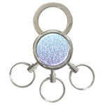 Blue Ombre feather pattern, white, 3-Ring Key Chain Front