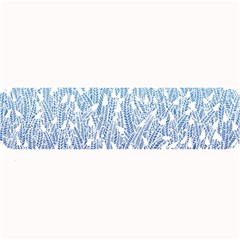 Blue Ombre feather pattern, white, Large Bar Mat