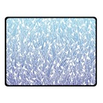 Blue Ombre feather pattern, white, Double Sided Fleece Blanket (Small) 45 x34  Blanket Back