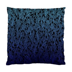 Blue Ombre Feather Pattern, Black, Standard Cushion Case (two Sides) by Zandiepants