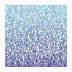 Blue Ombre feather pattern, white, Medium Glasses Cloth (2 Sides)