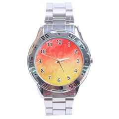 Ombre Orange Yellow Stainless Steel Analogue Watch by BrightVibesDesign