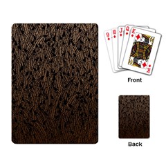 Brown Ombre Feather Pattern, Black, Playing Cards Single Design by Zandiepants