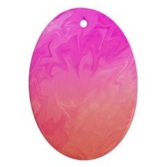 Ombre Pink Orange Ornament (oval)  by BrightVibesDesign