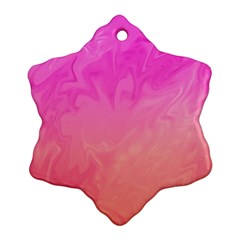 Ombre Pink Orange Ornament (snowflake)  by BrightVibesDesign