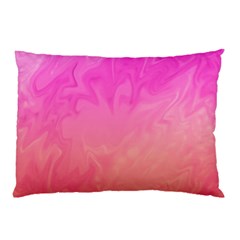 Ombre Pink Orange Pillow Case (two Sides) by BrightVibesDesign