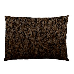 Brown Ombre Feather Pattern, Black, Pillow Case by Zandiepants