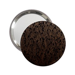 Brown Ombre Feather Pattern, Black, 2 25  Handbag Mirror by Zandiepants