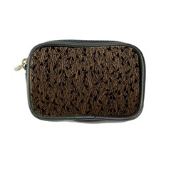 Brown Ombre Feather Pattern, Black, Coin Purse by Zandiepants