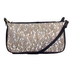 Brown Ombre Feather Pattern, White, Shoulder Clutch Bag by Zandiepants