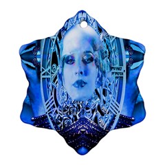 Clockwork Blue Snowflake Ornament (2-side) by icarusismartdesigns