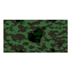 Green Camo Hearts Satin Shawl by TRENDYcouture