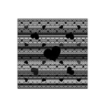 Black and Gray Abstract Hearts Satin Bandana Scarf