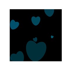 Teal Hearts Small Satin Scarf (square) by TRENDYcouture