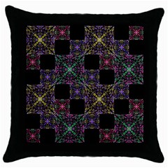 Ornate Boho Patchwork Throw Pillow Case (Black)