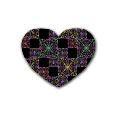 Ornate Boho Patchwork Rubber Coaster (Heart) 