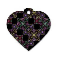 Ornate Boho Patchwork Dog Tag Heart (two Sides) by dflcprints