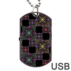 Ornate Boho Patchwork Dog Tag USB Flash (Two Sides) 