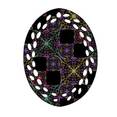 Ornate Boho Patchwork Ornament (oval Filigree)  by dflcprints