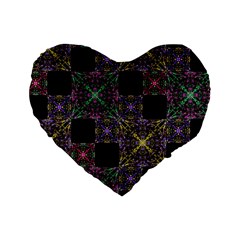 Ornate Boho Patchwork Standard 16  Premium Heart Shape Cushions