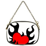 Black And Red Flaming Heart Chain Purses (One Side) 