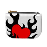 Black And Red Flaming Heart Mini Coin Purses