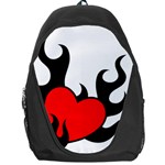 Black And Red Flaming Heart Backpack Bag