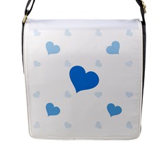 Blue Hearts Flap Messenger Bag (l)  by TRENDYcouture