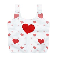 Centered Heart Full Print Recycle Bags (l)  by TRENDYcouture