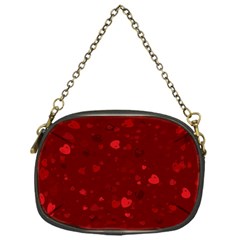 Glitter Hearts Chain Purses (one Side)  by TRENDYcouture