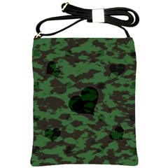 Green Camo Hearts Shoulder Sling Bags by TRENDYcouture