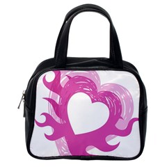 Hot Pink Love Classic Handbags (one Side) by TRENDYcouture