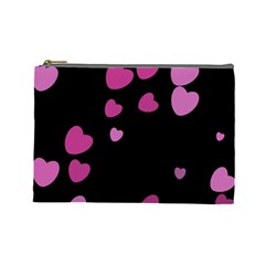 Pink Hearts Cosmetic Bag (large)  by TRENDYcouture