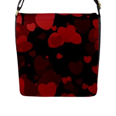 Red Hearts Flap Messenger Bag (l)  by TRENDYcouture