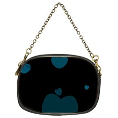 Teal Hearts Chain Purses (one Side) 