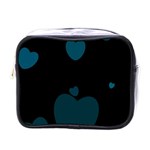 Teal Hearts Mini Toiletries Bags Front