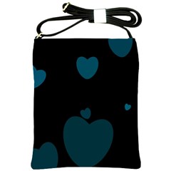 Teal Hearts Shoulder Sling Bags by TRENDYcouture