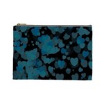 Turquoise Hearts Cosmetic Bag (Large)  Front