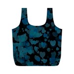 Turquoise Hearts Full Print Recycle Bags (M) 