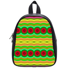 Circles And Waves                                              			school Bag (small) by LalyLauraFLM