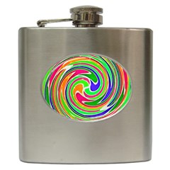 Colorful Whirlpool Watercolors                                                			hip Flask (6 Oz)