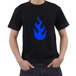 Blue Flames Men s T-Shirt (Black)