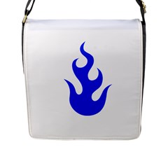 Blue Flames Flap Messenger Bag (l)  by TRENDYcouture