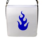 Blue Flames Flap Messenger Bag (L) 