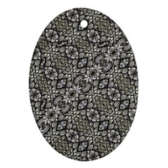 Silver Oriental Ornate  Ornament (oval)  by dflcprints