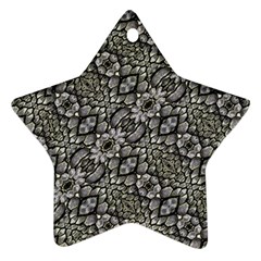 Silver Oriental Ornate  Star Ornament (two Sides) 