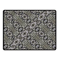 Silver Oriental Ornate  Double Sided Fleece Blanket (small)  by dflcprints