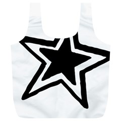 Double Star Full Print Recycle Bags (l)  by TRENDYcouture