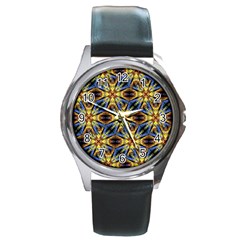 Vibrant Medieval Check Round Metal Watch